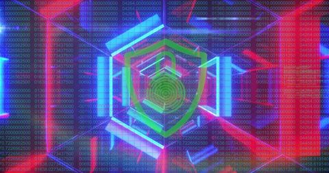 Cyber Security Concepts with Digital Shield and Padlock Icon