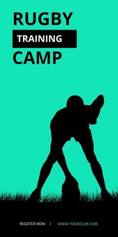 rugby training camp silhouette poster with energetic theme - Download Free Stock Templates Pikwizard.com
