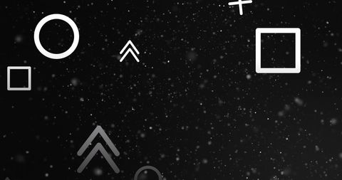 Abstract shapes on starry background