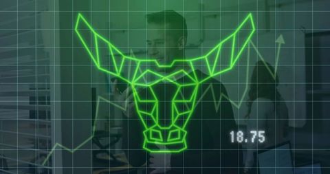 Bullish Stock Market Trend in Modern Corporate Office