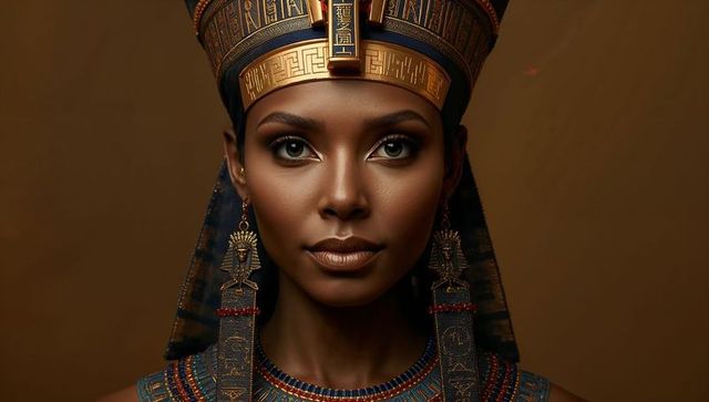 Majestic Woman Posing in Egyptian Queen Attire