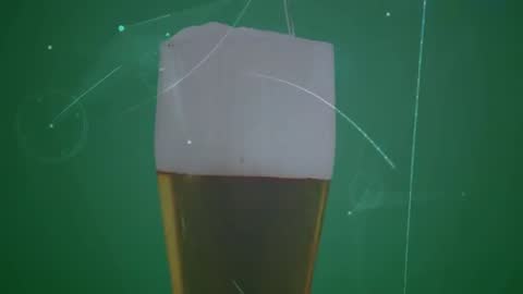 Pouring Beer into Pilsner Glass with Digital Particle Elements