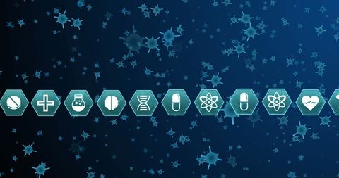 blue scientific infographic with medical icons - Download Free Stock Images Pikwizard.com