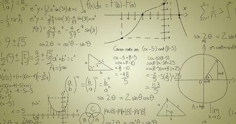 Handwritten Mathematical Formulas on Green Background - Download Free Stock Images Pikwizard.com
