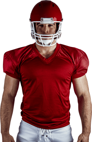Transparent American Football Player in Red Uniform and Helmet - Download Free Stock Videos Pikwizard.com