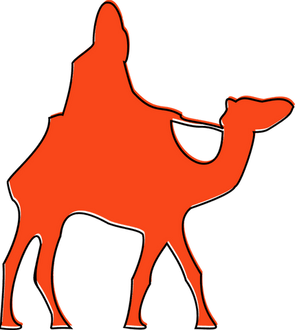 stylized orange camel silhouette with black outline on transparent - Download Free Stock Videos Pikwizard.com