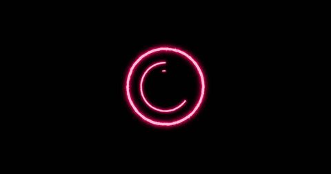 Glowing Pink Circle on Black Background