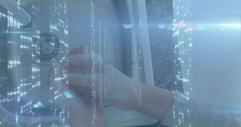 Hand washing with digital hologram overlays for modern hygiene