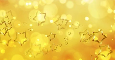 Golden Stars and Bokeh Lights on Warm Orange Background - Download Free Stock Images Pikwizard.com