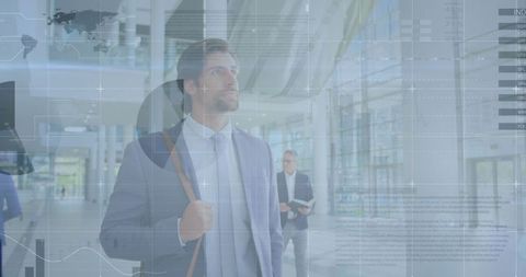 Businessman Analyzing Digital Growth with Virtual Graphics