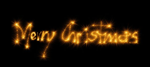 Glowing Merry Christmas Text With Sparkles on Black - Download Free Stock Photos Pikwizard.com