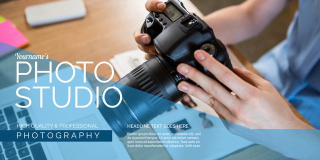 Professional Camera Photographer Studio Template Design - Download Free Stock Templates Pikwizard.com