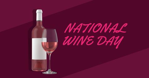 National Wine Day Celebration with Bottle and Glass - Download Free Stock Images Pikwizard.com