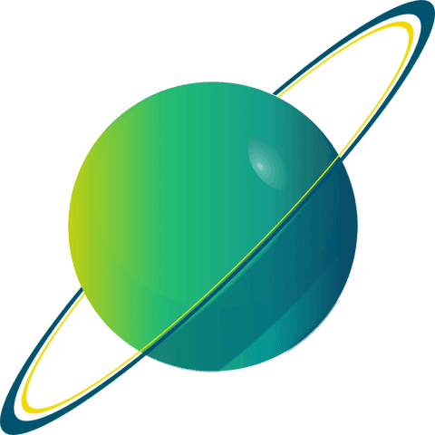 transparent green teal ringed planet in space - Download Free Stock Videos Pikwizard.com