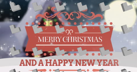 Festive Animation Christmas Greeting and New Year Wish