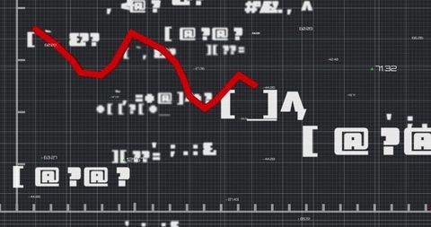 Digital Data Analysis with Descending Graph Over Tech-Grid - Download Free Stock Images Pikwizard.com