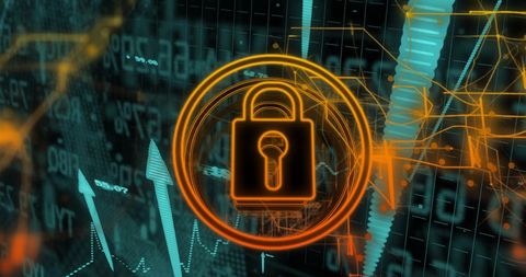 Digital Security Symbol on Financial Data Graphs - Download Free Stock Images Pikwizard.com