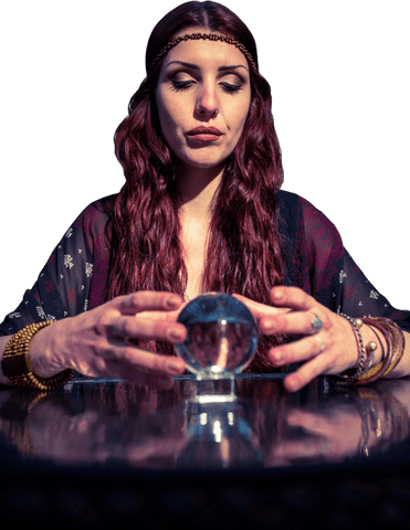 mystic woman consults transparent crystal ball - Download Free Stock Videos Pikwizard.com