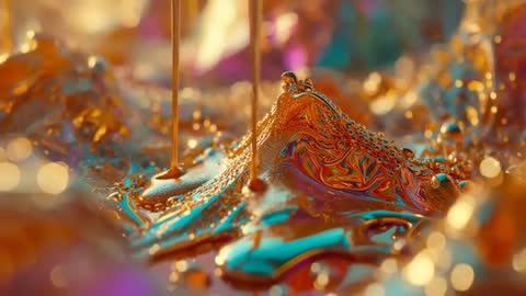 Metal Streams Creating Swirling Prismatic Mound