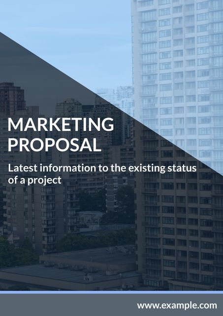 Modern Marketing Proposal Layout with Urban Cityscape Background - Download Free Stock Templates Pikwizard.com