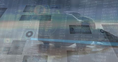 Data Streams Overlay on VR Headset Interface