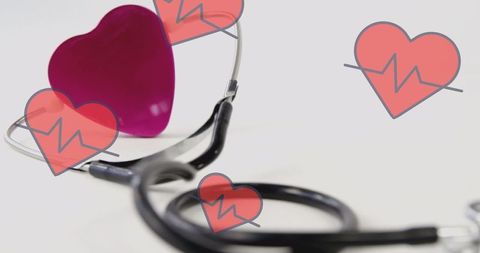 Stethoscope with Heart Icons Symbolizing Cardiovascular Health - Download Free Stock Images Pikwizard.com