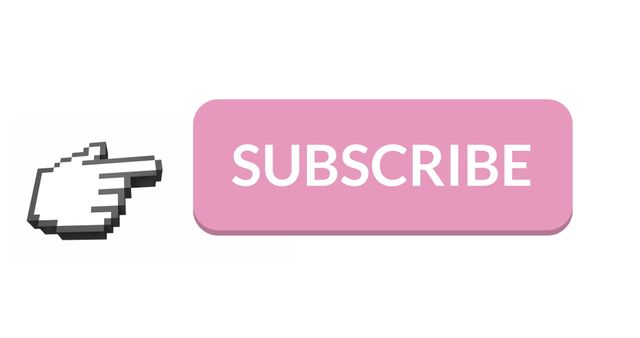 Subscribe Button with Animated Moving Hand Pointer on White Background - Download Free Stock Images Pikwizard.com