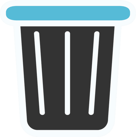 black wastebasket icon with blue lid on transparent background - Download Free Stock Videos Pikwizard.com
