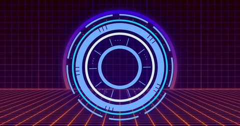Futuristic Digital Interface with Scanning Circle and Grid - Download Free Stock Images Pikwizard.com
