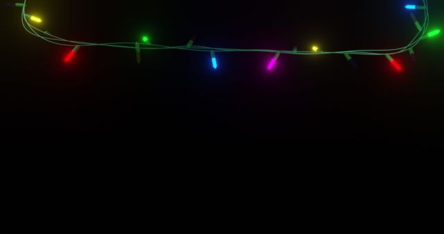 Colorful Christmas Lights Garland on Black Background - Download Free Stock Images Pikwizard.com