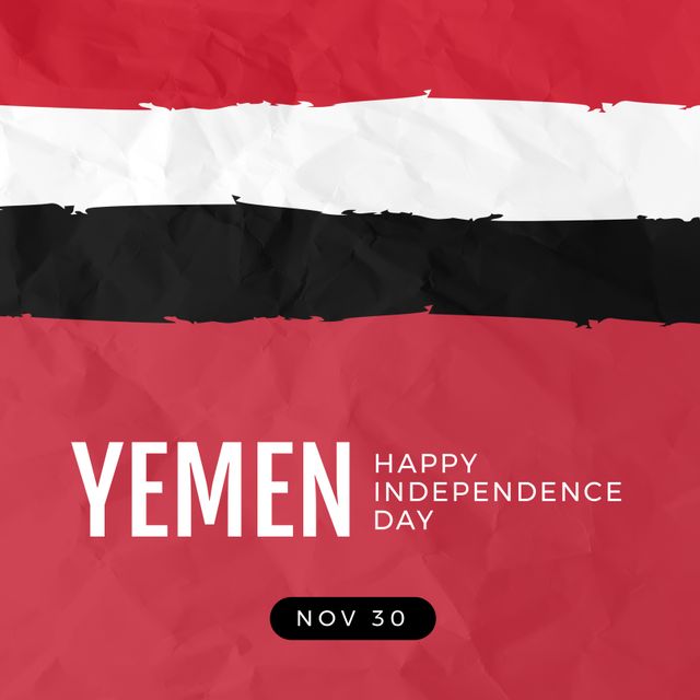 Yemen Independence Day Celebration Poster with Flag - Download Free Stock Templates Pikwizard.com