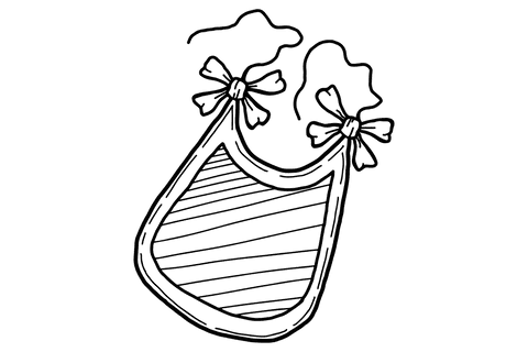 Elegant Black Bib on Transparent Background for Toddlers and Newborns