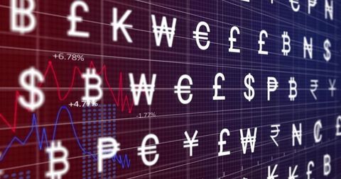 Currency Symbols Overlaying Digital Financial Data Chart - Download Free Stock Images Pikwizard.com