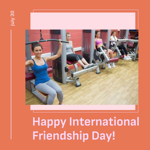 Ideal for social media posts celebrating International Friendship Day, fitness and wellness blogs, gym promotions focusing on community and teamwork. Highlights camaraderie and the importance of fitness in daily life. Great for advertisements promoting gym memberships and group fitness classes.