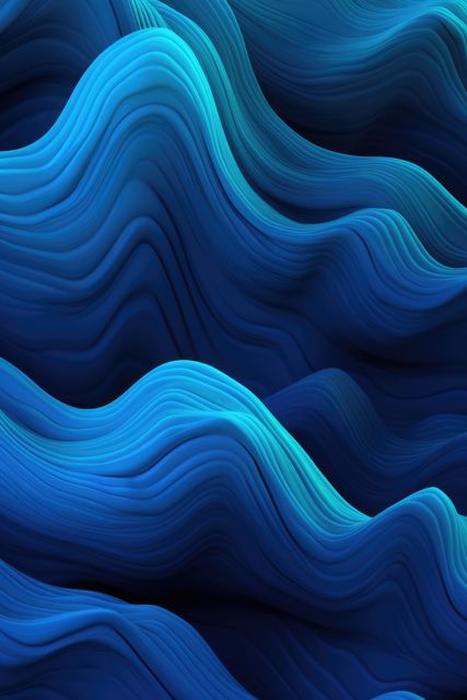 Abstract Blue Wave Pattern in Fluid Shapes - Download Free Stock Images Pikwizard.com
