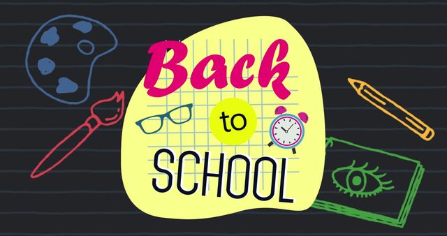 Back to School Banner with School Supplies Illustrations - Download Free Stock Images Pikwizard.com