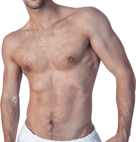 Transparent Athletic Male Torso in White Shorts