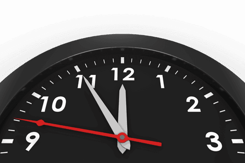 black clock with red second hand transparent background - Download Free Stock Videos Pikwizard.com