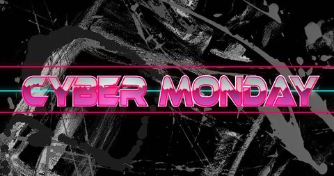 Cyber Monday Sale with Futuristic Neon Text - Download Free Stock Images Pikwizard.com