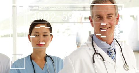 Medical team showcasing digital diagnostics and clinical collaboration with technology