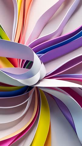 Swirling Multicolor Bands Revealing Floral Bloom Motion in Vertical Loop for Backgrounds