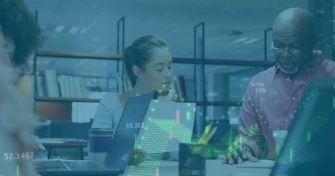 Team Collaborating with Digital Financial Data in Office Environment - Download Free Stock Images Pikwizard.com
