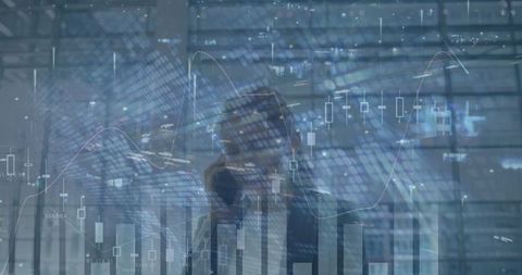 Businesswoman Analyzing Data on Smartphone with Futuristic Charts - Download Free Stock Images Pikwizard.com