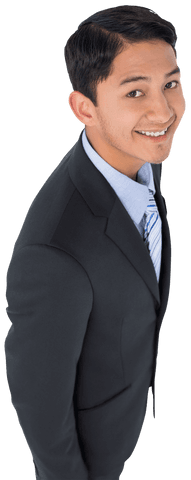 Caucasian Businessman Smiling Isolated on Transparent Background