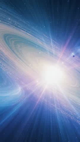 Pulsating Galactic Core Emitting Beams with Rotating Rings Vertical Deep Space Loop Video