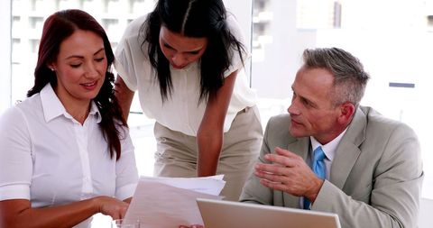 Business Team Collaborating During Office Meeting - Download Free Stock Images Pikwizard.com