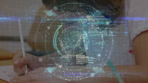 Futuristic Education Concept with Digital Network Overlay