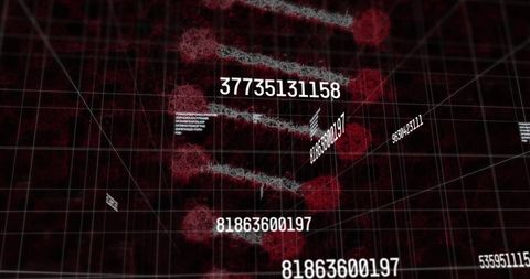 Floating Numbers with DNA Strand in Digital Space - Download Free Stock Images Pikwizard.com