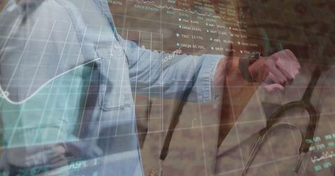 Clinician monitoring data health technology business concepts