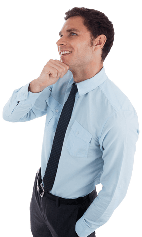 transparent businessman looking up thoughtfully - Download Free Stock Videos Pikwizard.com